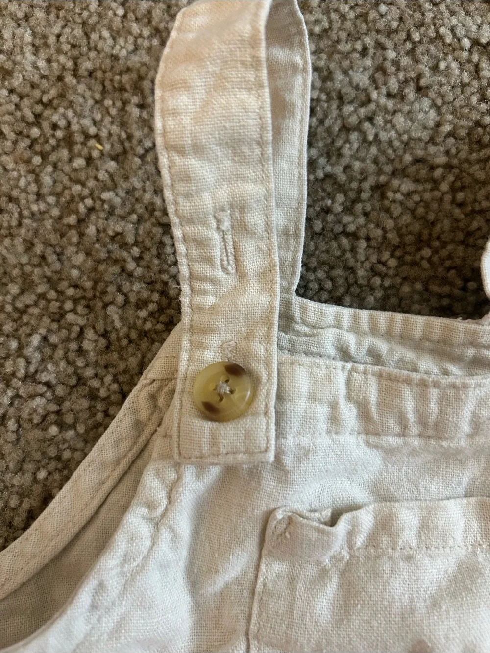 Cream Baby Denim Pinafore Dress
